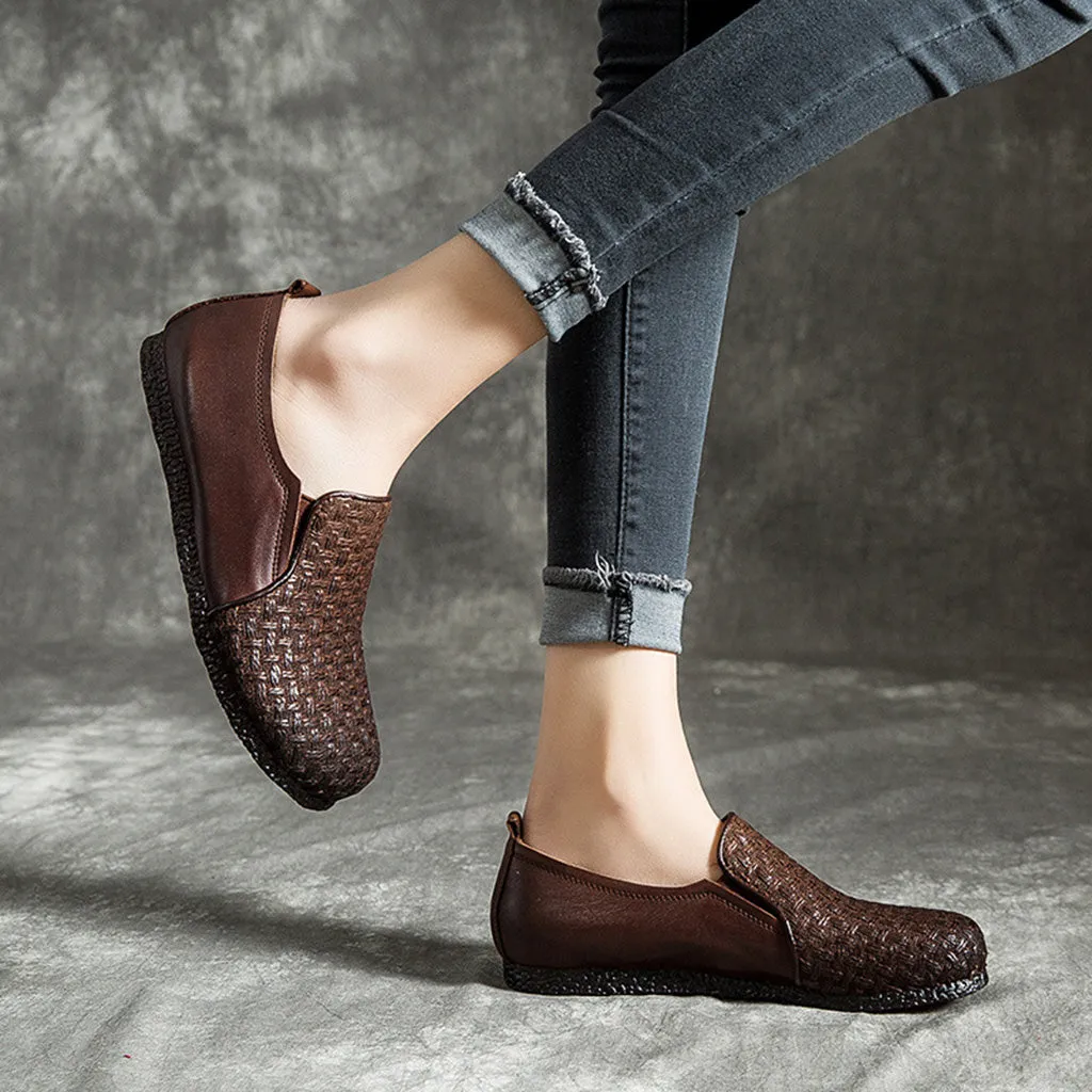 Retro Leather Comfortable Flat Shoes | Gift Shoes