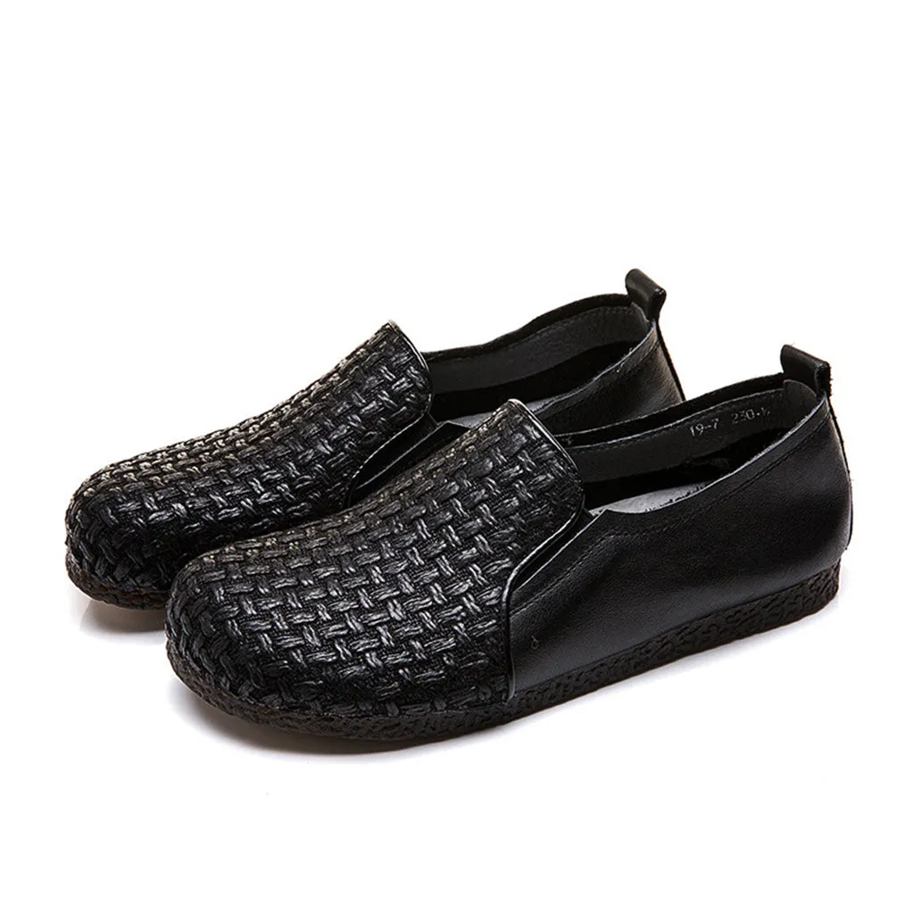 Retro Leather Comfortable Flat Shoes | Gift Shoes