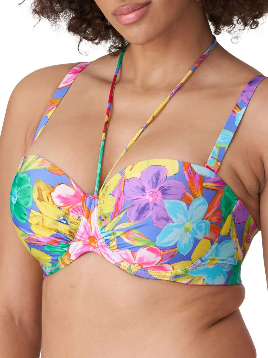 Sazan Strapless Bikini Top - Blue Bloom