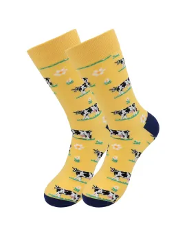 Sick Socks – Cow – Down on the Farm Dress Casual Socks