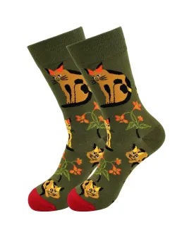 Sick Socks – Lazy Cats – Down on the Farm Dress Casual Socks