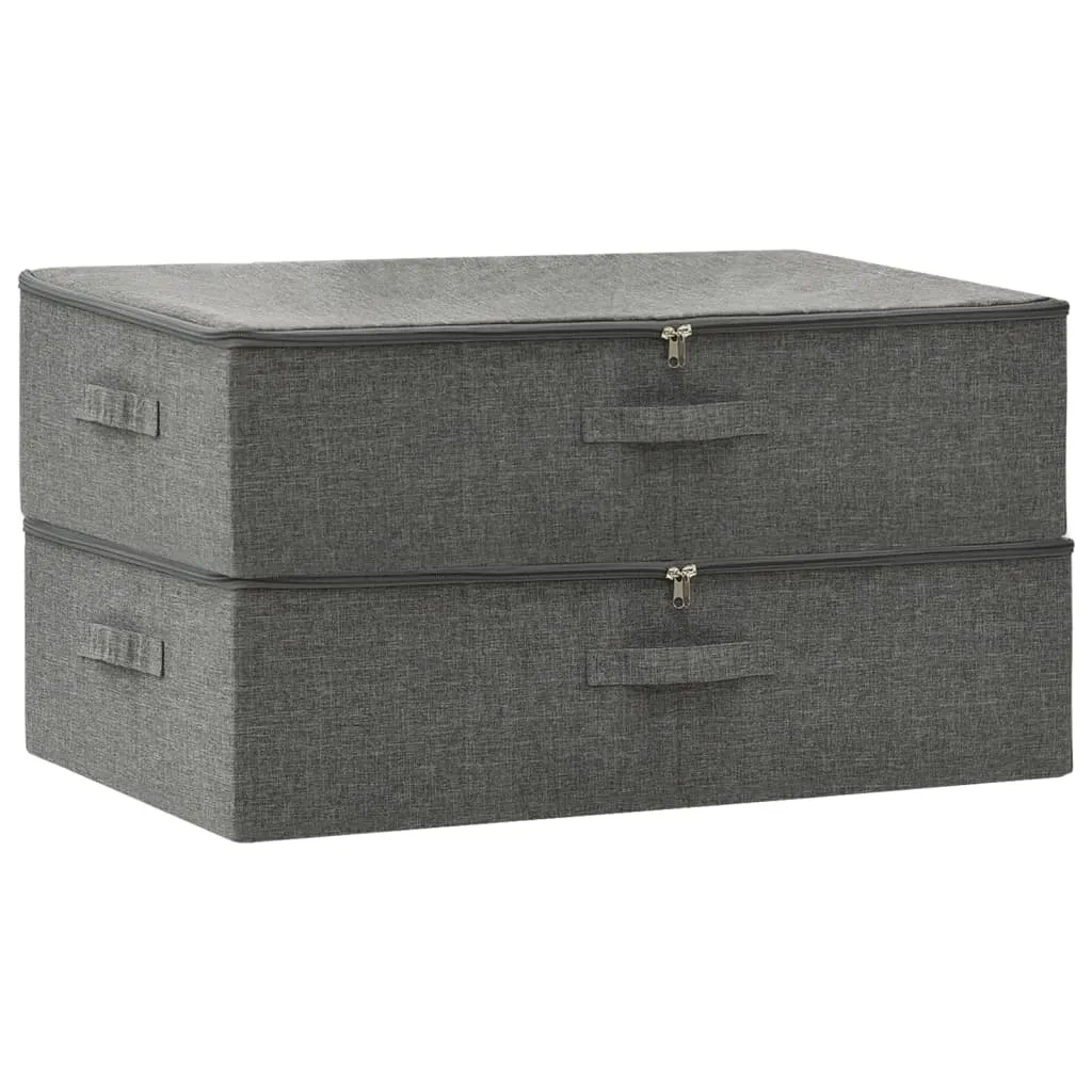 Storage Boxes 2 pcs Fabric 70x40x18 cm Anthracite