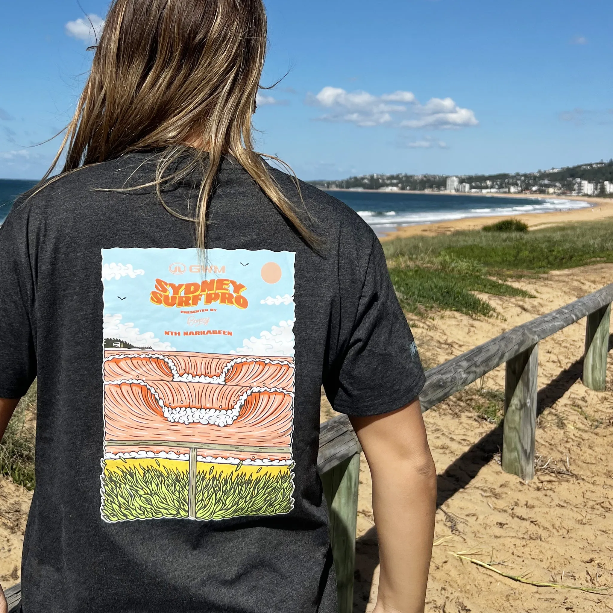 Sydney Surf Pro Adult Tee - Charcoal