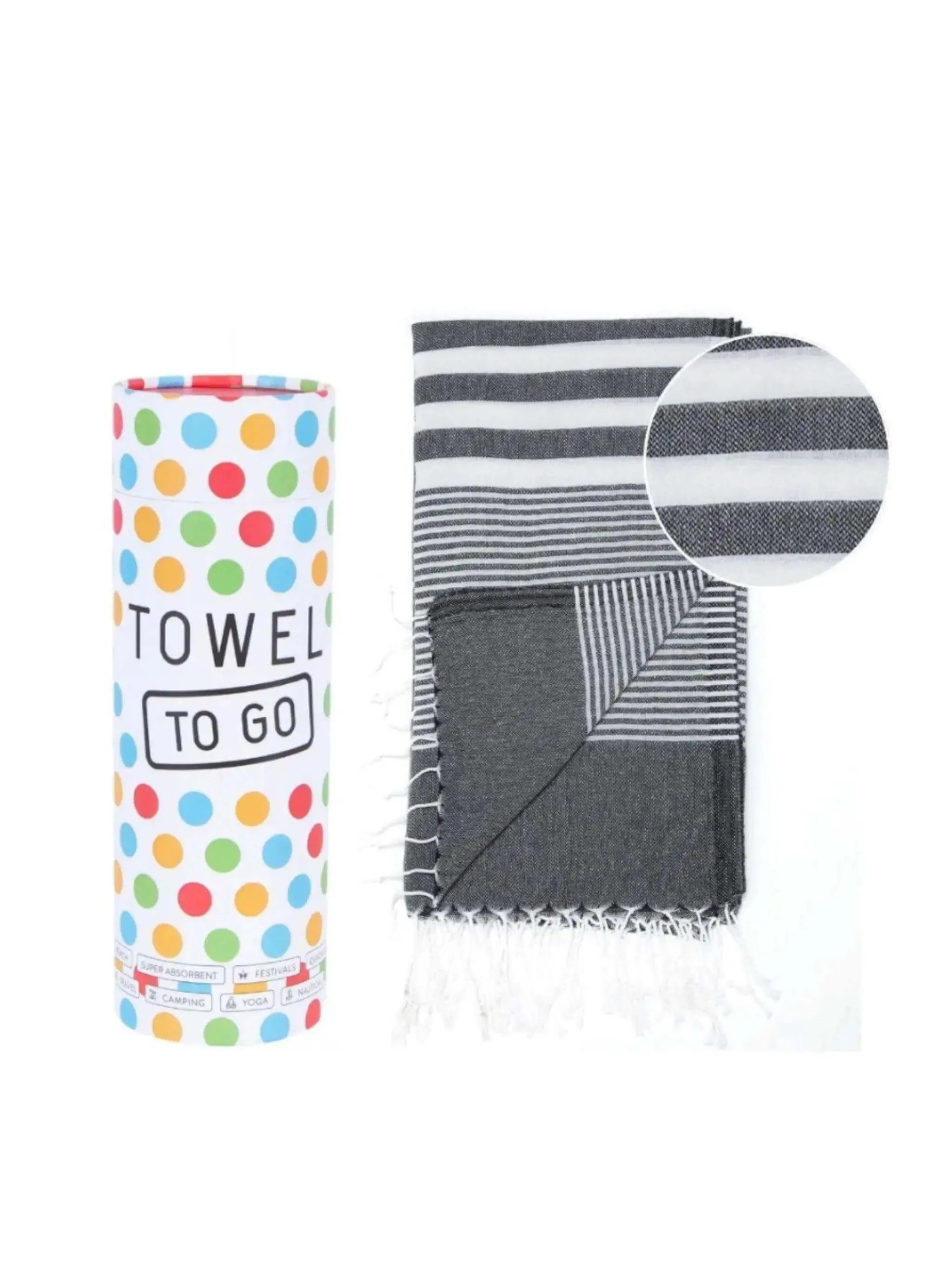 Towel to Go Malibu Hammam Towel Black