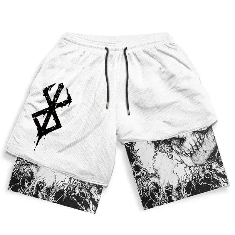 Trendy Anime High-Waisted Breathable Active Shorts