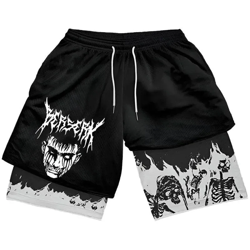 Trendy Anime High-Waisted Breathable Active Shorts