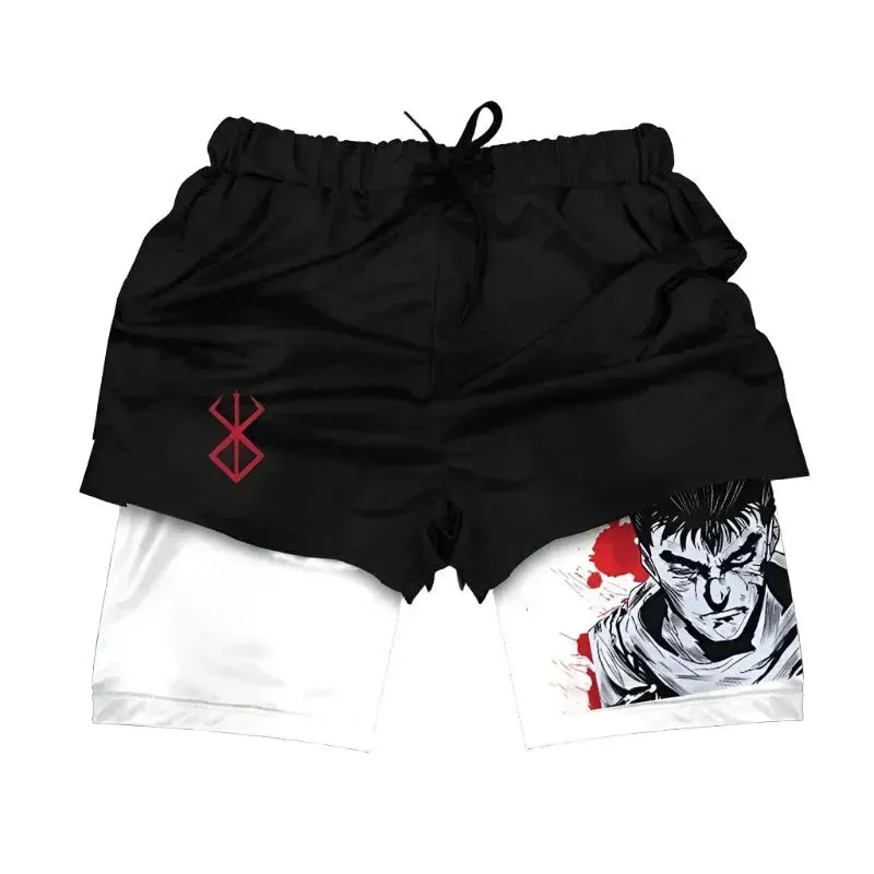 Trendy Anime High-Waisted Breathable Active Shorts