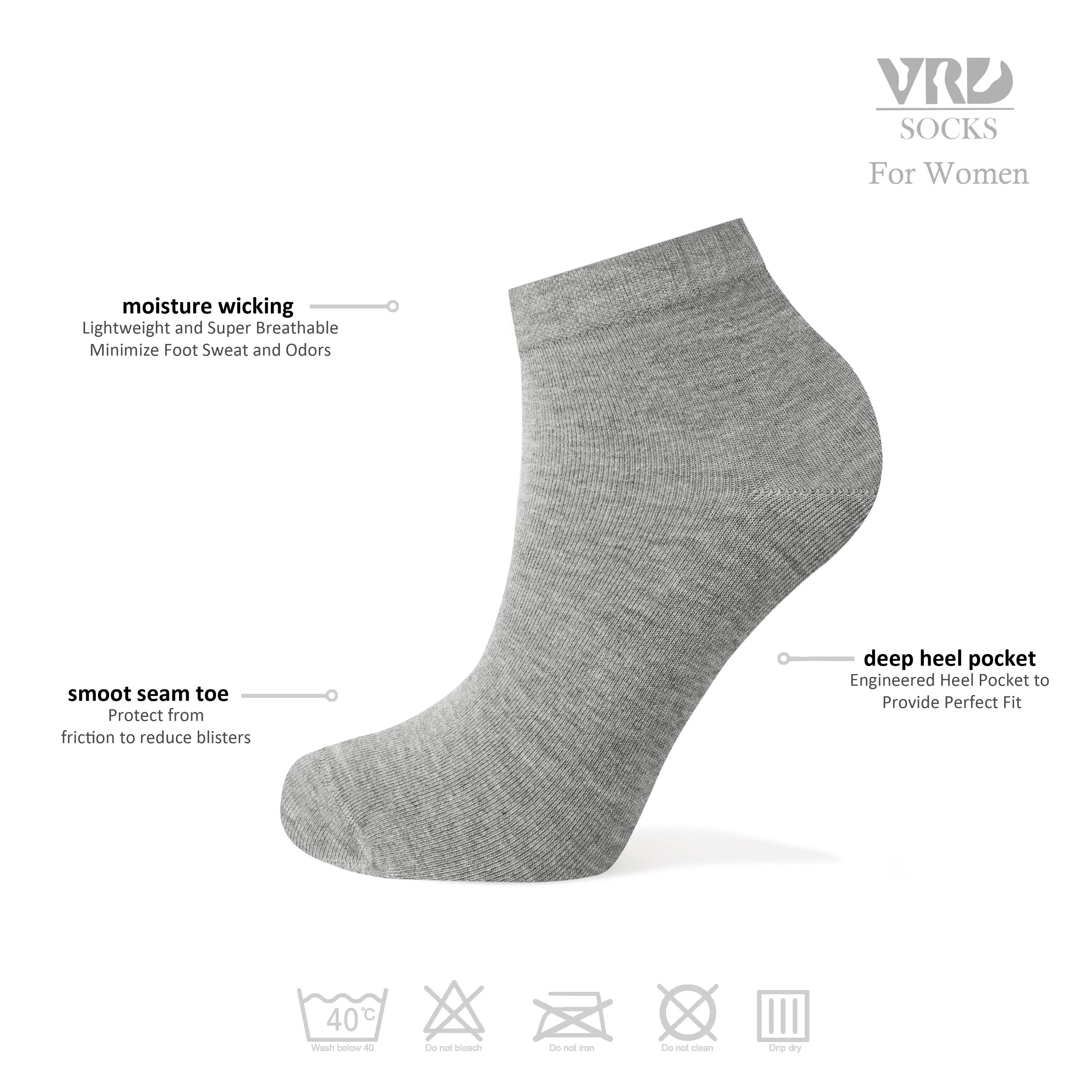 Women's Bamboo Dress Socks | Low-Cut Ankle Length | 6 Pack