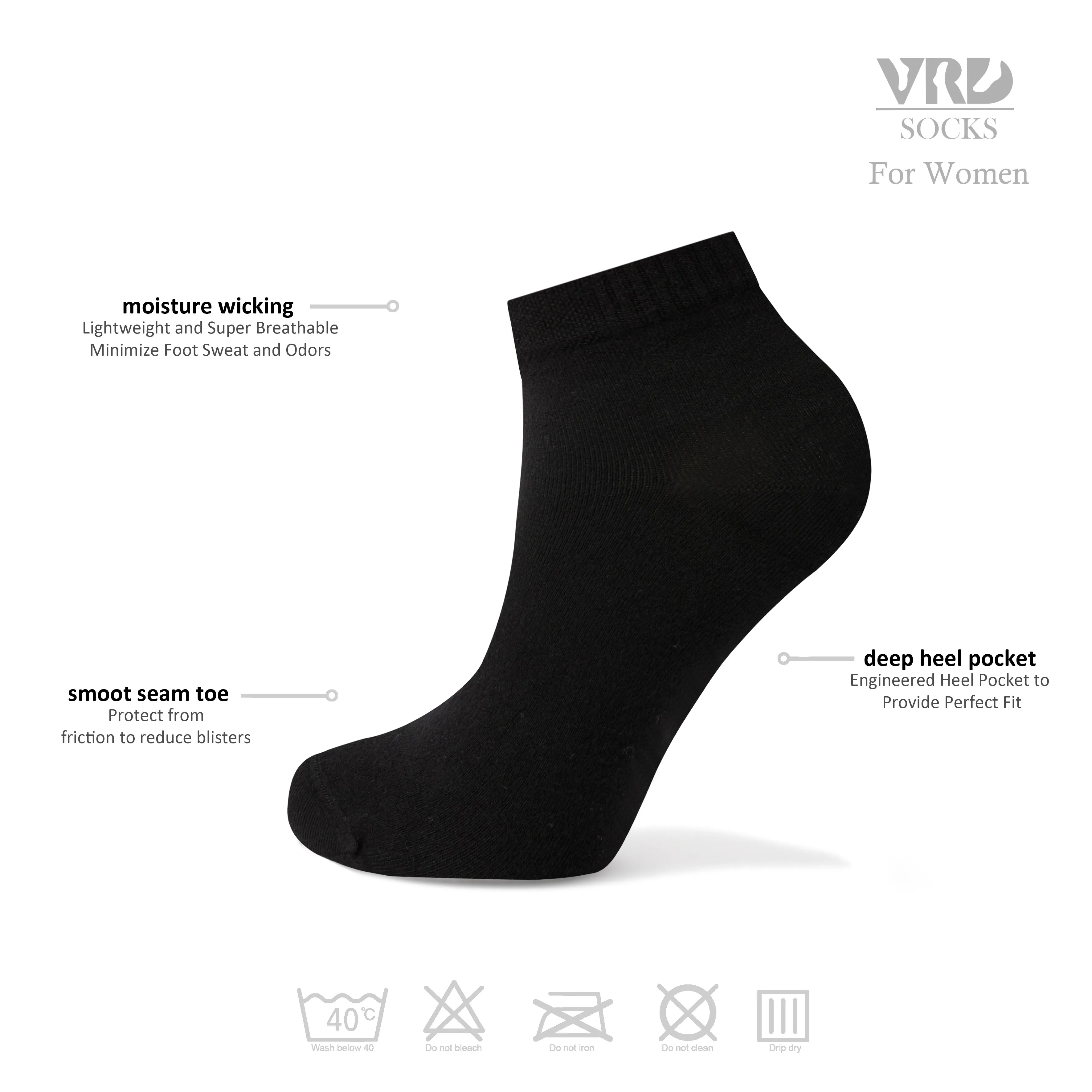 Women's Bamboo Dress Socks | Low-Cut Ankle Length | 6 Pack