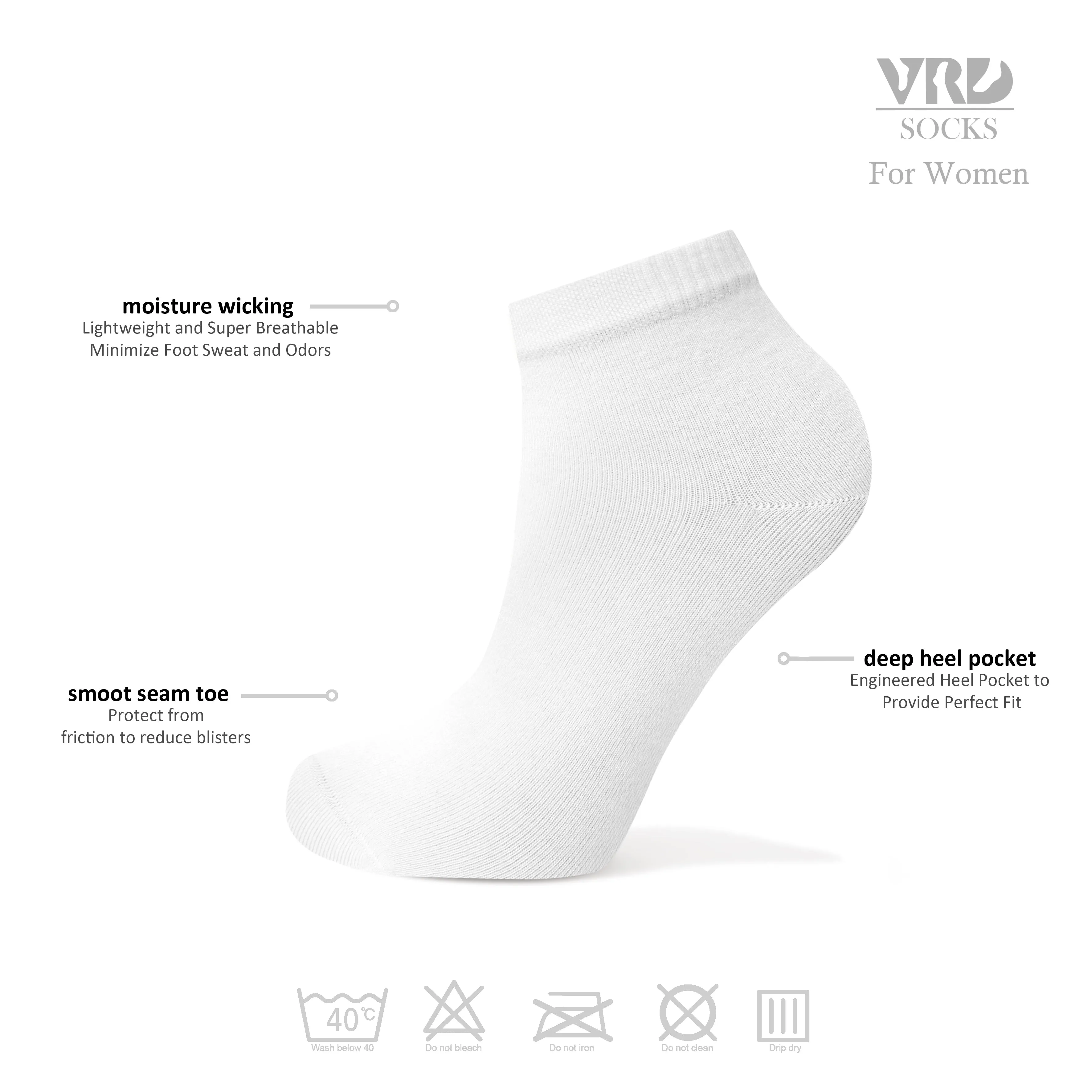 Women's Bamboo Dress Socks | Low-Cut Ankle Length | 6 Pack