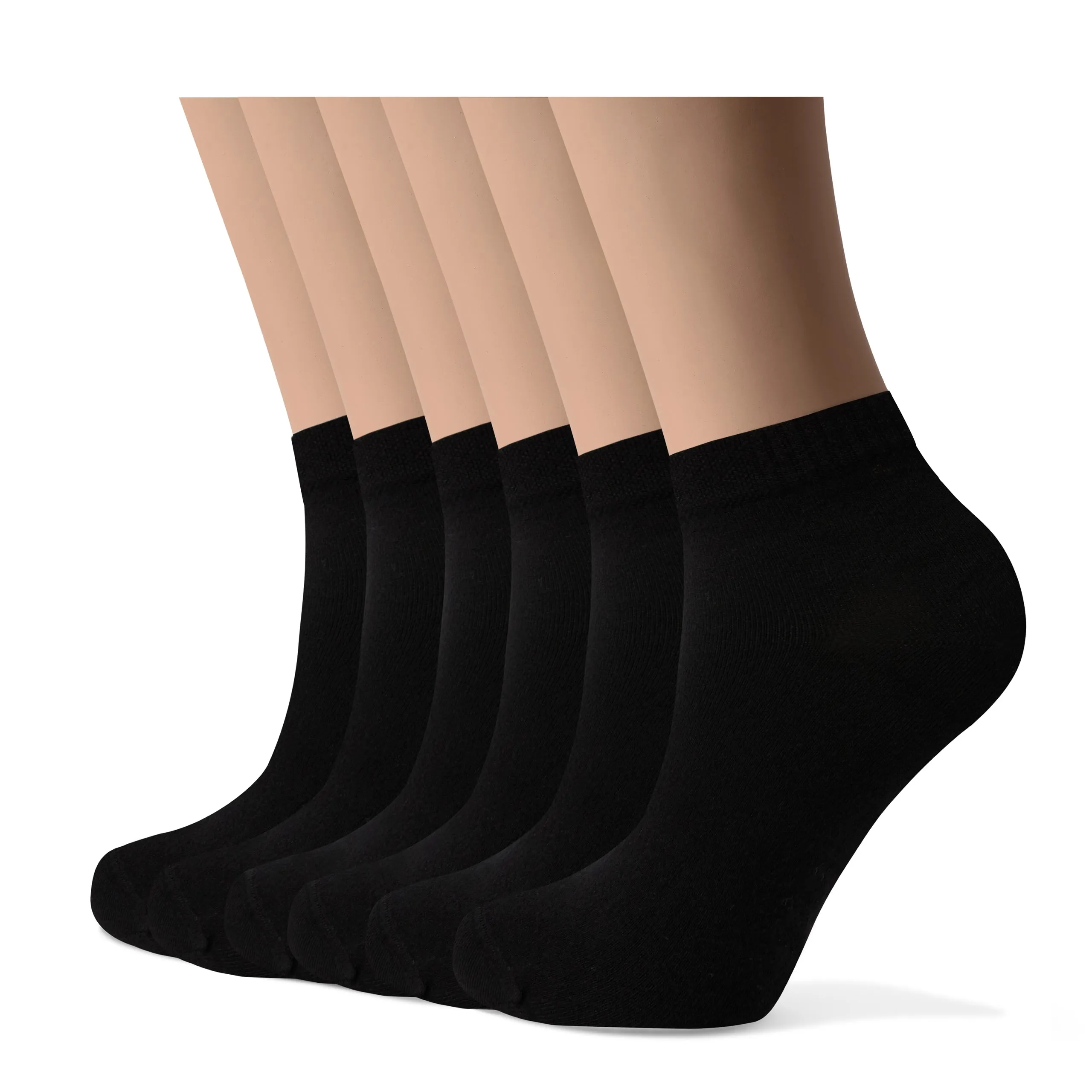 Women's Bamboo Dress Socks | Low-Cut Ankle Length | 6 Pack