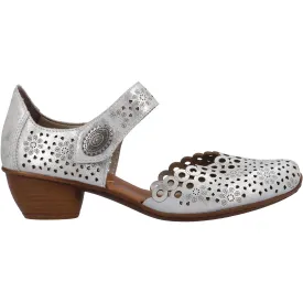 Women's Rieker 43753-90 Mirjam 53 Silver Leather